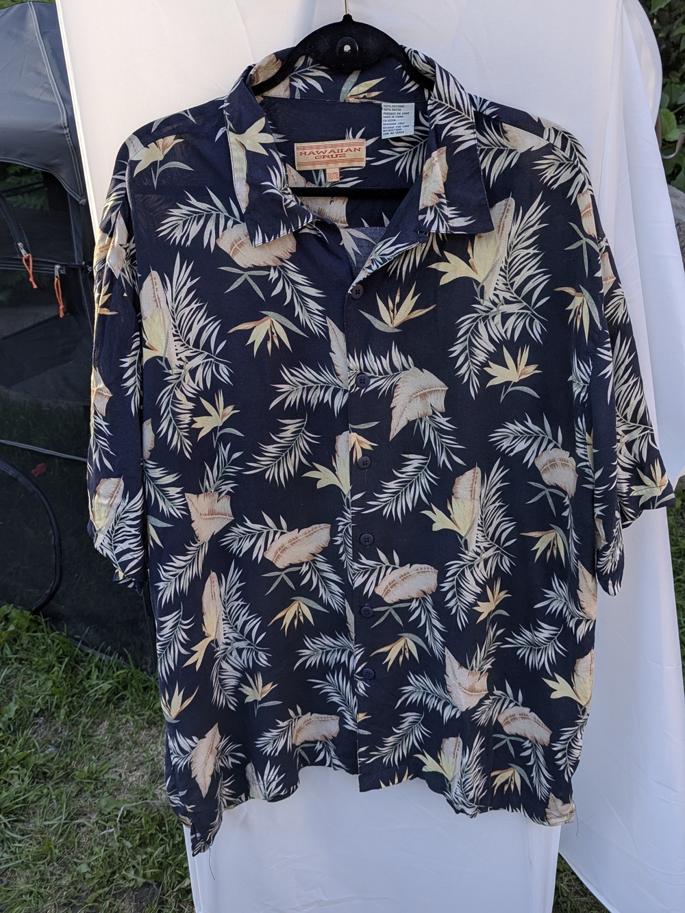 Hawaiian Cruz Tropical Aloha Shirt Rayon Resortwear Coastal Vacation Summer